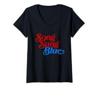 Women's Song Sung Blue Logo V-Neck T-Shirt