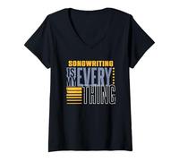 Womens Songwriting Music Lovers Lyric Writer Musicians V-Neck T-Shirt