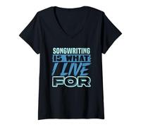 Womens Songwriting Musicians and Music Lovers Lyric Writer V-Neck T-Shirt