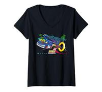 Womens Sonic Racing CrossWorlds - Race Through The Rift V-Neck T-Shirt