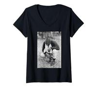 Womens Sonny Liston Training For Muhammad Ali Champion Boxing Fight V-Neck T-Shirt