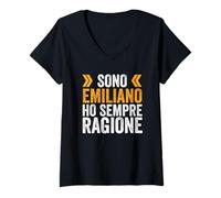 Womens Sono Emiliano I Always Right Phrases Emilia Romagna V-Neck T-Shirt