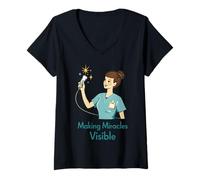 Women's Sonographer Ultrasound Tech Make Those Miracles Visible V-Neck T-Shirt