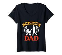 Womens Soon Papa THE WALKING DAD Funny expectant father V-Neck T-Shirt