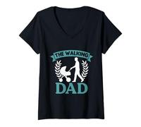 Womens Soon Papa THE WALKING DAD Funny expectant father V-Neck T-Shirt