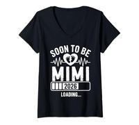 Womens Soon to Be Mimi 26 Loading Pregnancy Announcement 1st Time V-Neck T-Shirt