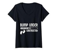 Womens Soon to be Mom Bump Under Construction Funny Mothers V-Neck T-Shirt