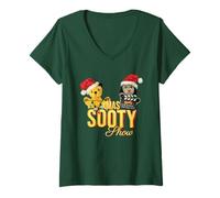Womens Sooty & Sweep Xmas Show Christmas Lights V-Neck T-Shirt