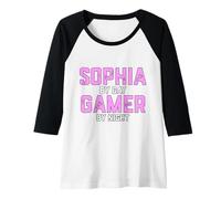 Womens Sophia Gamer Girl Halloween Costume for Gen Z Gaming Sophie Raglan Baseball Tee