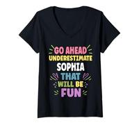 Womens Sophia Personalized Women's Gift Custom Sophia V-Neck T-Shirt