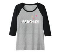 Womens Sophie - Beautiful Name with Cute Cats and Paws Raglan Baseball Tee