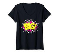 Women's Sorority Big! Sister Action Word Comic Book Style Pop Art V-Neck T-Shirt