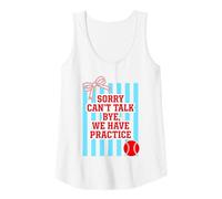 Womens Sorry Can't Talk Bye We Have Practice Softball Tank Top