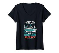 Women's Sorry for What I Said While Docking The Boat V-Neck T-Shirt