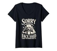 Women's Sorry for What My Face Said I Haven't Had Enough Coffee Yet V-Neck T-Shirt
