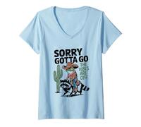 Womens Sorry Gotta Go The Vibes Are Off Cowboy V-Neck T-Shirt