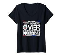 Womens Sorry I Can't Hear You Over The Sound of My Freedom V-Neck T-Shirt