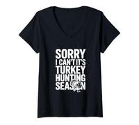 Women's Sorry I Can't It's Turkey Hunting Season V-Neck T-Shirt
