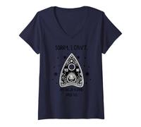 Womens Sorry I Can't My Ouija Board Said No Funny Paranormal V-Neck T-Shirt