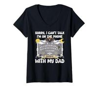 Womens Sorry I Can't Talk I'm On The Phone with My Dad Ouija V-Neck T-Shirt