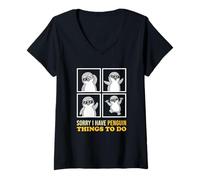 Women's Sorry I Have Penguin Things to Do Antarctic Birder V-Neck T-Shirt