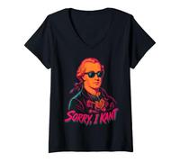 Women's Sorry I Kant Funny Philosophy Retro Scholar Humor V-Neck T-Shirt