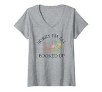 Womens Sorry Im All Booked Up V-Neck T-Shirt