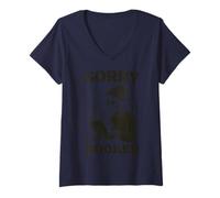 Womens Sorry I'm Booked Skeleton Reading V-Neck T-Shirt