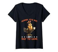 Womens Sorry It's Not My Day to Care Sarcasm Sassy Attitude - V-Neck T-Shirt