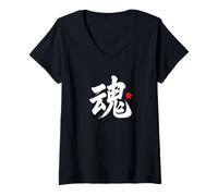 Womens “Soul” Japanese Language Kanji Word V-Neck T-Shirt