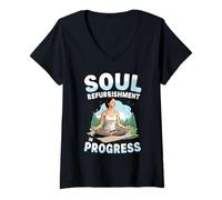 Womens Soul Refurbishment in Progress Yoga Meditation V-Neck T-Shirt
