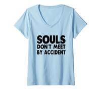 Womens Soulmate Spiritual Energy Deep Divine Relationship V-Neck T-Shirt