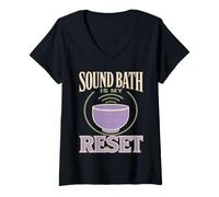 Women's Sound Bath Sound Healing Singing Bowl Gift V-Neck T-Shirt