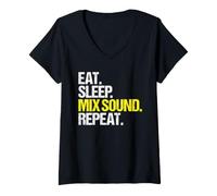 Women's Sound Engineer Eat Sleep Routine V-Neck T-Shirt