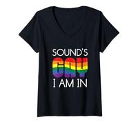 Womens Sound’s Gay I Am In Pride Quote V-Neck T-Shirt