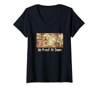 Women's Sourdough Bread Making Frog We Proof At Dawn V-Neck T-Shirt
