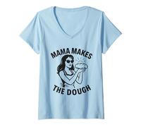 Womens Sourdough Bread Mama Makes The Dough In My Sour dough Era V-Neck T-Shirt