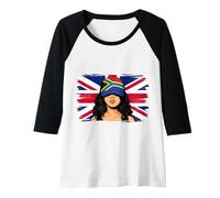 Womens South Africa Britain Flags Roots British South African Raglan Baseball Tee