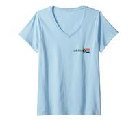 Womens South Africa Flag Shirt | South African - Suid Afrikaans V-Neck T-Shirt
