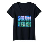 Women's South Beach x Miami, Florida T-Shirt V-Neck T-Shirt