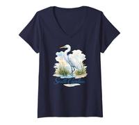 Women's South Carolina Beautiful Heron V-Neck T-Shirt