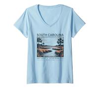 Women's South Carolina Soft Light & Tide-Born Still Since 1788 V-Neck T-Shirt