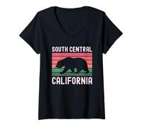 Womens South Central Los Angeles Street LA Slauson Crenshaw 323 213 V-Neck T-Shirt