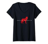 Women's South Dakota Coyote Wildlife Animal Silhouette V-Neck T-Shirt