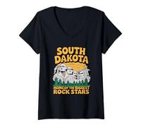 Womens South Dakota Home of The Biggest Rock Stars V-Neck T-Shirt
