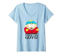Womens South Park Eric Cartman Retro Screw Comic Pose Artwork Style V-Neck T-Shirt