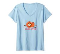 Womens South Park Pixel Art Kenny Arcade Retro Game Over LOL Gifts V-Neck T-Shirt