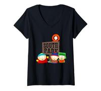 Womens South Park The Boys Logo Classic Cartman Stan Kyle Kenny Lol V-Neck T-Shirt