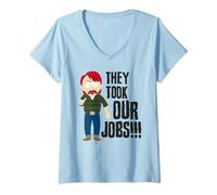 Womens South Park They Took Our Jobs!!! Darryl Weathers Quote V-Neck T-Shirt