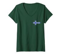Women's South UIST Flag Scotland Outer HEBRIDES V-Neck T-Shirt